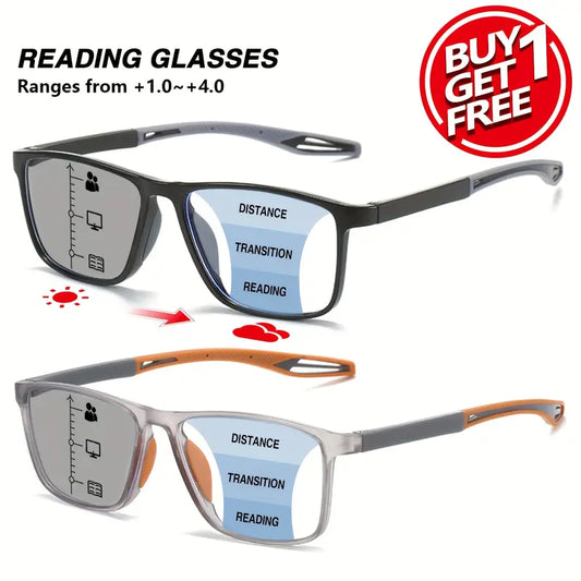 Mens Focusing multifocal glasses (+2)