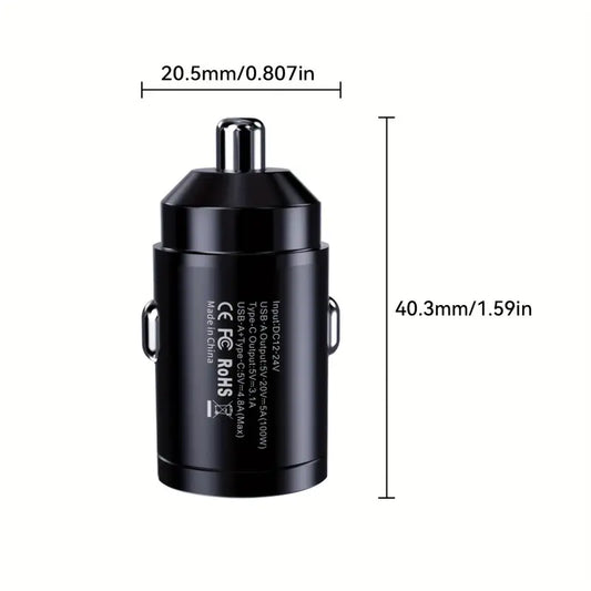 100 W Superfast Car Charger with usb C and usb A Ports