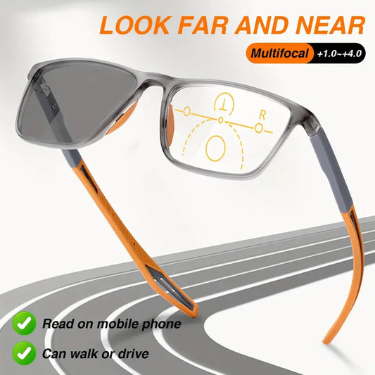 Sports Style Multifocal Reading Glasses, 2-in-1 (+2)